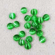 5MM ROUND CABOCHON CAT'S EYE GREEN(20PCS/BAG)